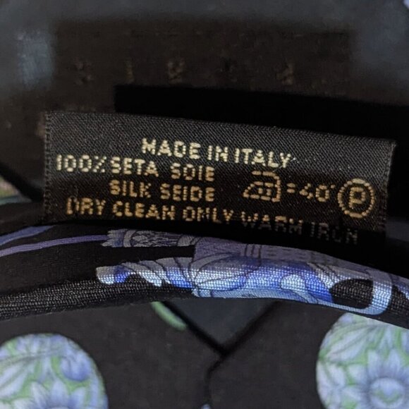 Leonard Paris Silk Tie 100% silk Blue Black - Picture 4 of 5